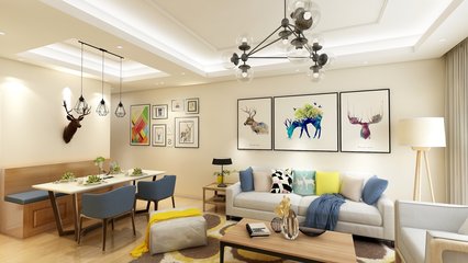 135平米普通戶型現(xiàn)代簡約家裝裝修圖片設計