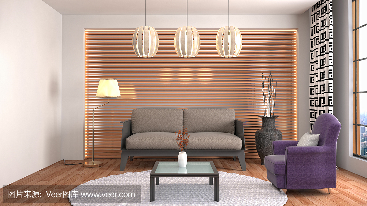 室內客廳。三維演示