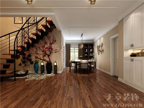 鄭州北大花園200平米現代簡約中式裝修效果圖 天章裝飾設計賞析